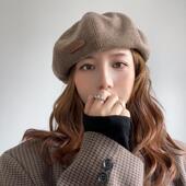 立体版 型贝雷帽女2025新款 显脸小韩系文艺复古画家帽秋冬八角帽子