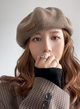 立体版型贝雷帽女2025新款显脸小韩系文艺复古画家帽秋冬八角帽子