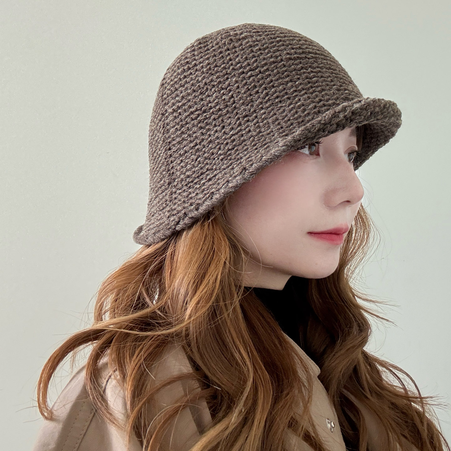 日系羊毛针织渔夫帽秋冬复古卷边