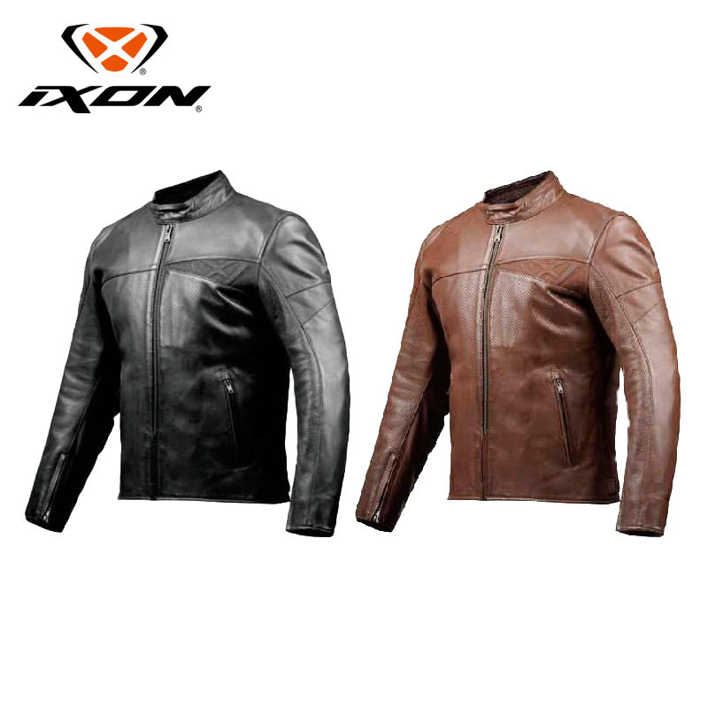 法国IXON昆迪复古皮衣摩托车骑行服秋冬季机车服防摔保暖皮夹克