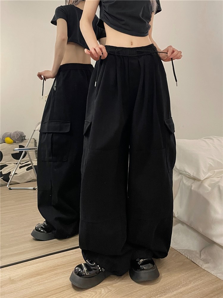 松紧腰美式工装裤长裤
