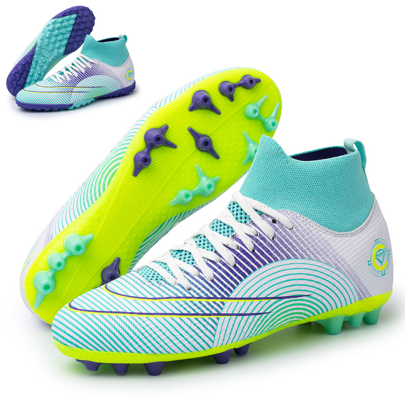 2022新款足球鞋男AG长钉青少年学生户外体育比赛训练鞋TF碎钉