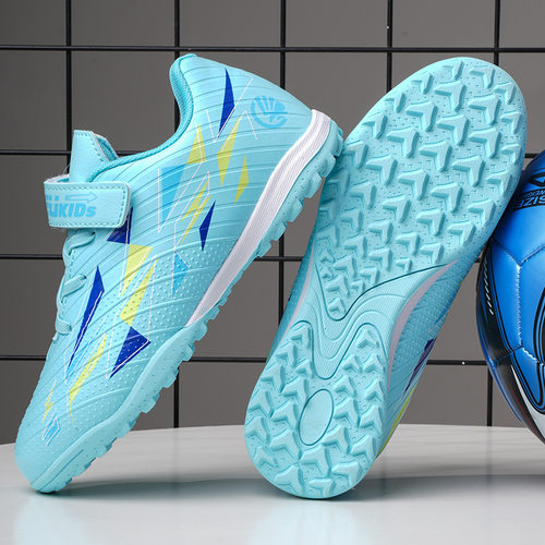 振足品牌足球鞋碎钉男女儿童免系鞋带搭扣TF橡胶底防滑训练鞋