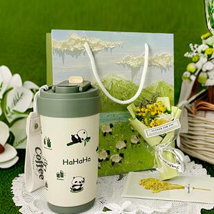 萌兰熊猫杯生日礼物女生闺蜜杯子实用的高级感小众创意送女友走心