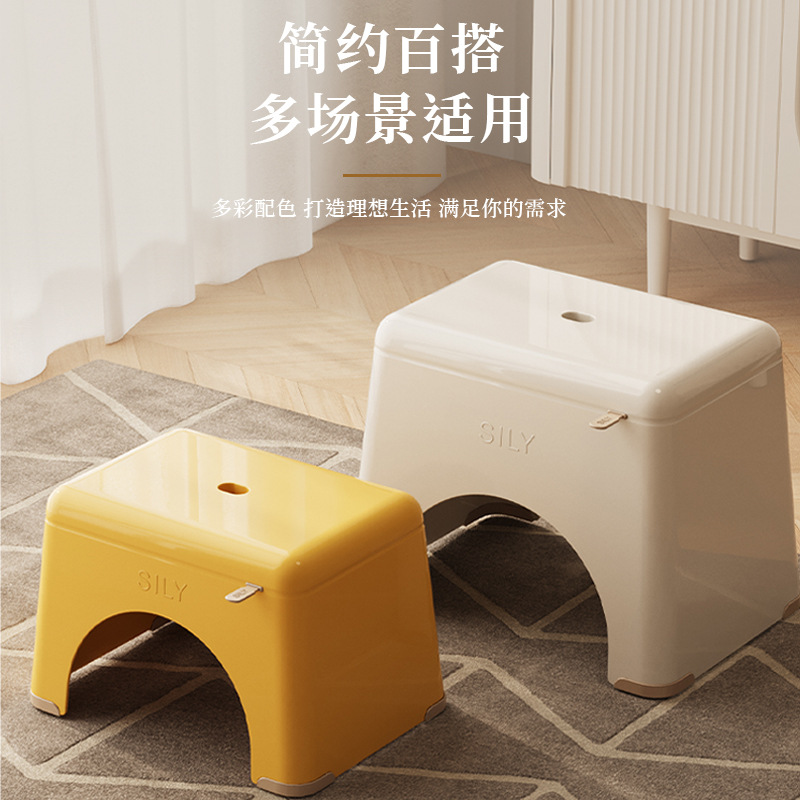 塑料小凳子家用客厅矮凳儿童凳可叠放踏脚加厚浴室防滑凳小板凳