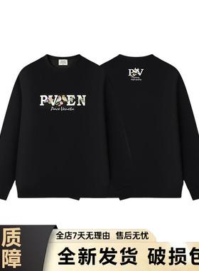 卫衣喜鹊工艺轻奢套头男款刺绣圆领卡通上衣秋冬PVEN长袖
