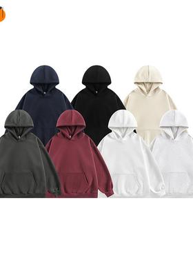 连帽纯色亲肤新款潮牌经典高品质宽松秋冬百搭重磅外套卫衣情侣