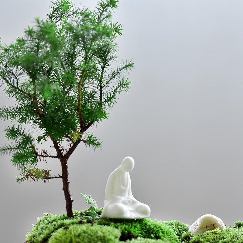 白瓷禅意无相佛人物陶瓷佛系摆件园艺鱼缸微景观设计造景桌面装饰
