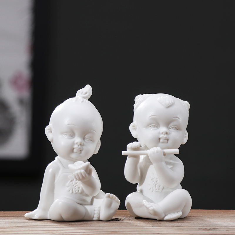陶瓷金童玉女情侣求子送子童子童女四喜娃娃结婚礼物家居添丁摆件