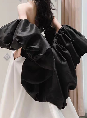晚礼服高端轻奢小众高级感抹胸宴会女气质主持人婚纱配饰披肩手袖