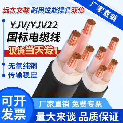 国标VV铜芯电缆线YJV阻燃YJY耐火