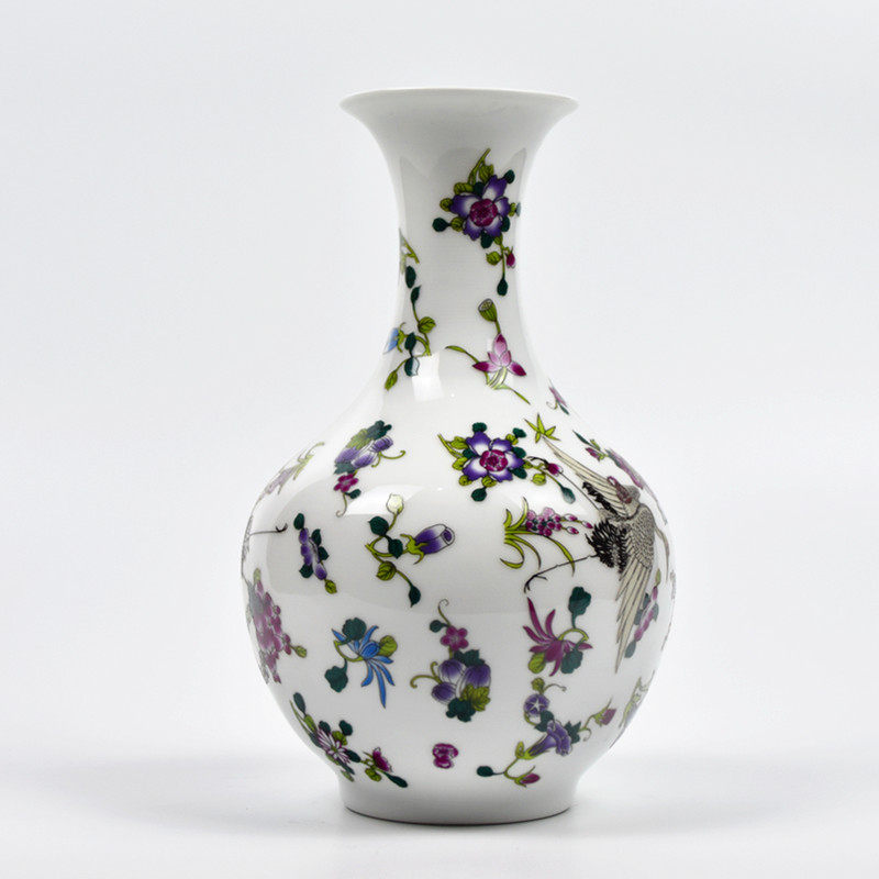 景德镇陶瓷器夜光瓷花瓶现代简约工艺品家居装饰酒柜餐桌摆件赏瓶