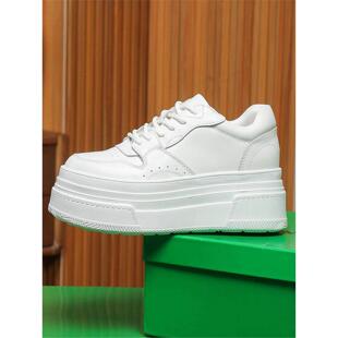 14CM小白鞋女春季轻便休闲真皮10CM小个子内增高8/12厘米厚底女鞋