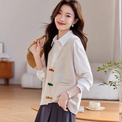 春秋针织马甲女款2025秋季新款洋气毛衣背心外搭开衫休闲马夹外穿