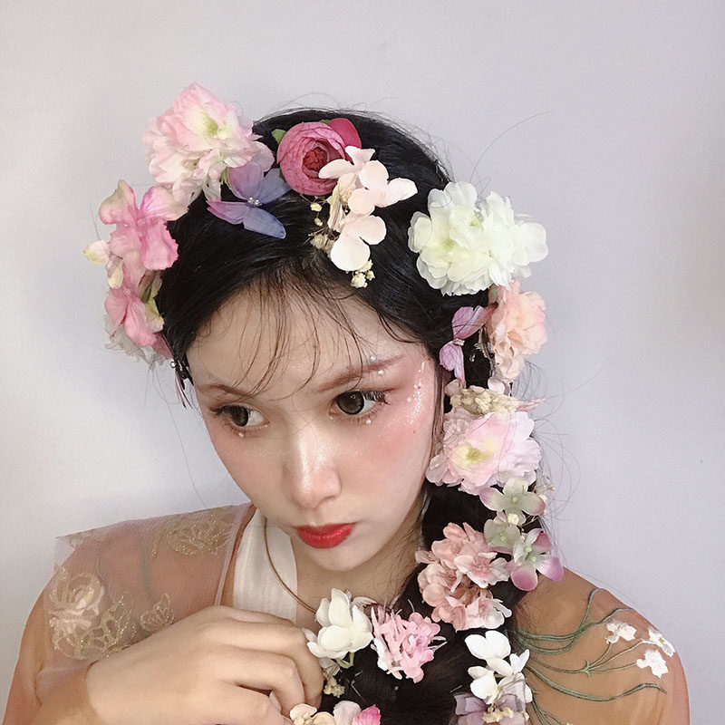 公主花朵发饰小仙女写真拍照头花唐风汉服头饰超仙花仙子饰品长发