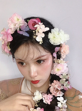 公主花朵发饰小仙女写真拍照唐风