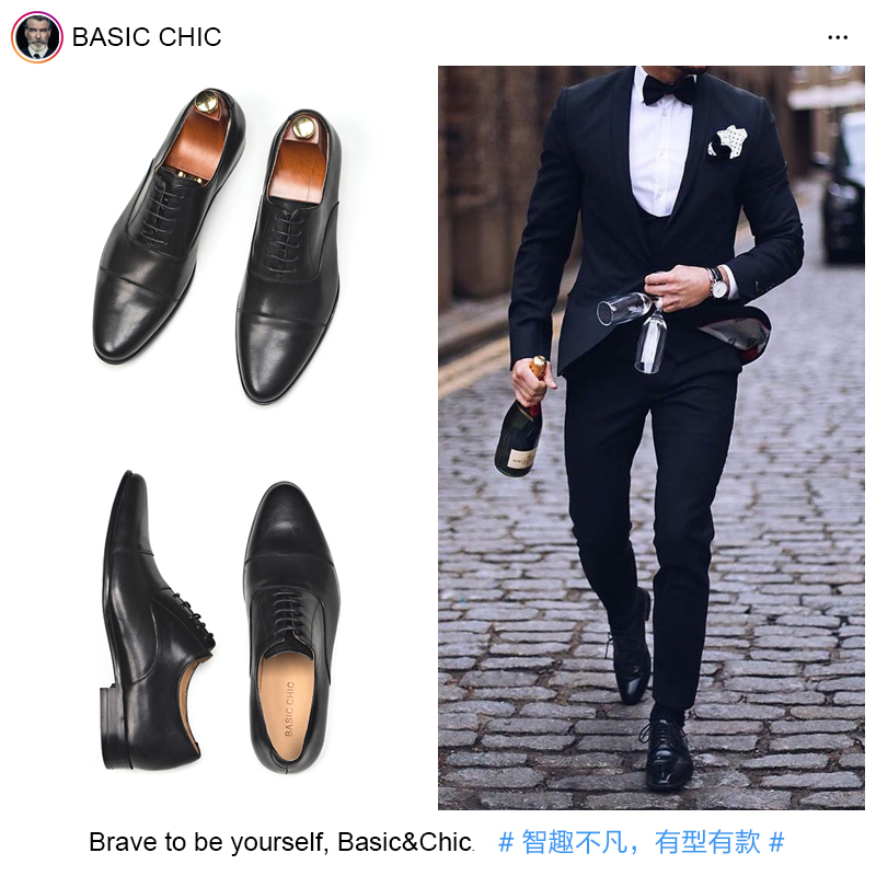 商务风结婚礼三接头牛津鞋皮鞋