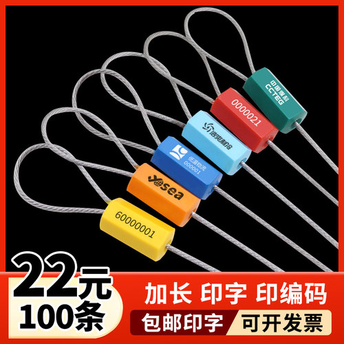 铅封钢丝一次性封条抽紧式钢丝铅封施封锁电表锁扣集装箱防盗铅封
