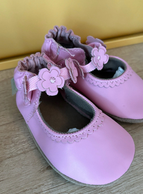 robeez美国春夏白色麂绒皮软底防滑不掉跟女童鞋宝宝学步鞋 清仓