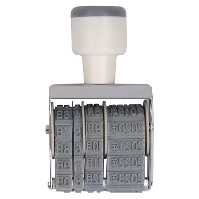 得力日期印章7527 转轮印可调节生产年月日带小写数字组合号码章