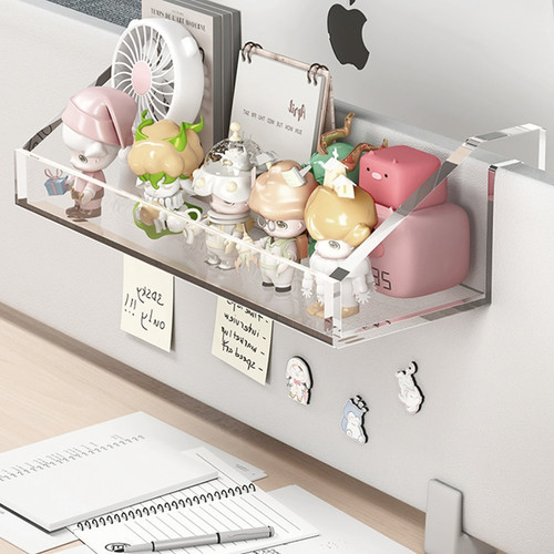 透明亚克力免安装透明工位置物架