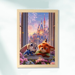 疯狂动物城2木制拼图成人版治愈卡通动漫1000片减压带框玩具定制