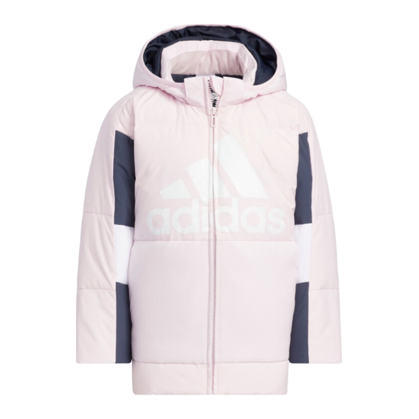 Adidas 儿童连帽保暖鸭绒羽绒服 HM9691 HM9690（110码/充绒87g）