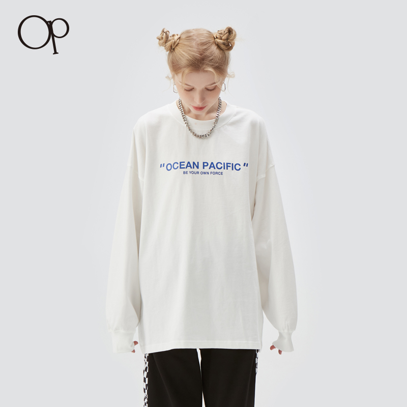 OceanPacific长袖情侣印花T恤