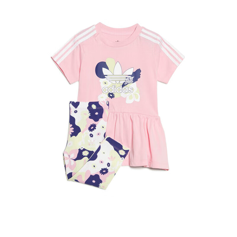 Adidas/阿迪达斯 儿童FLOWER PRINT DRESS运动短袖套装 HC1966