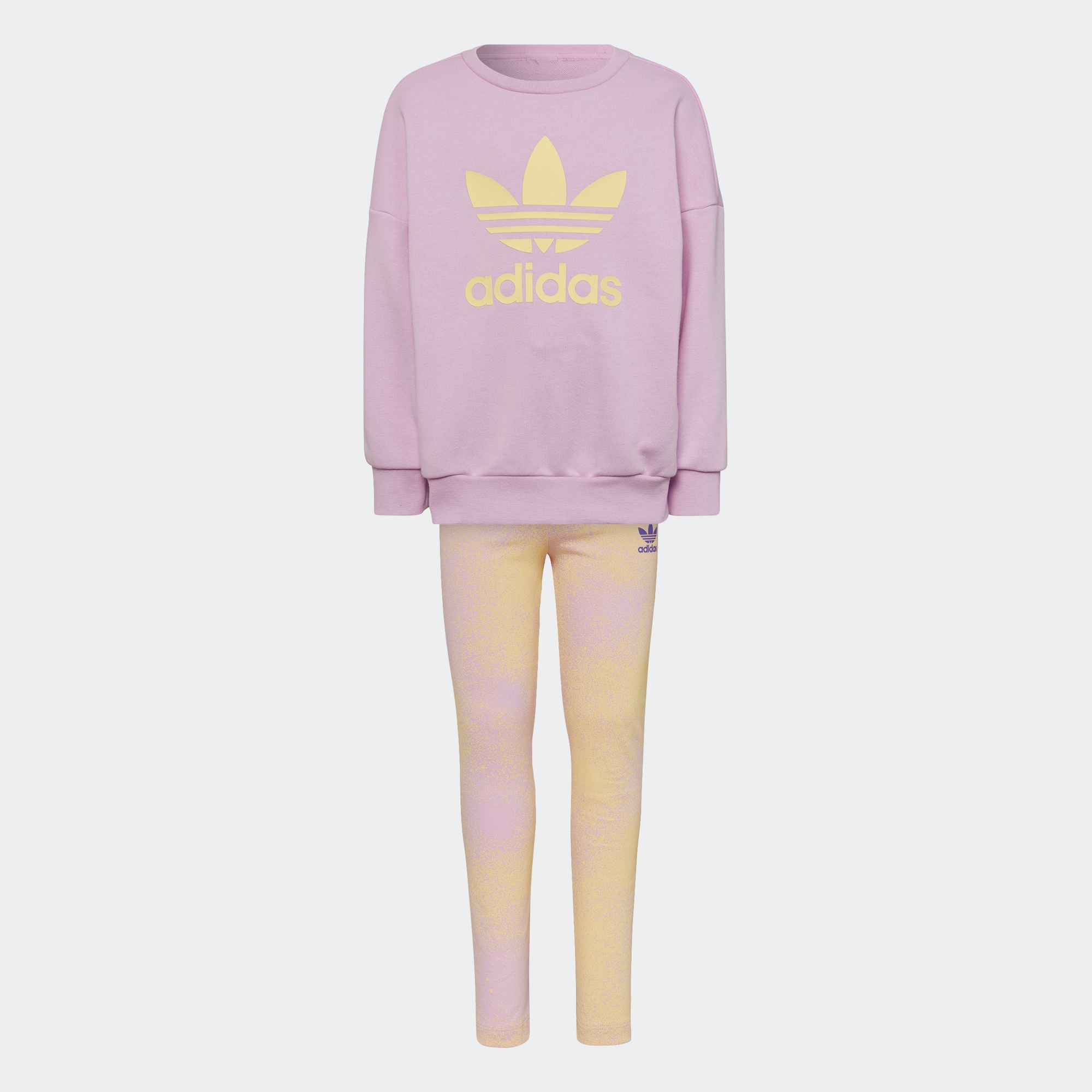 Adidas/阿迪达斯 大童亲子GRAPHIC LOGO CREW运动长袖套装 HK2945