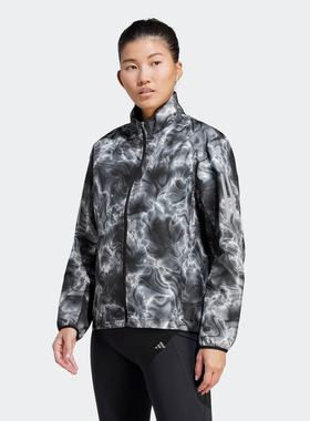 Adidas/阿迪达斯 女子防风透湿疏水跑步运动夹克外套 IJ5427