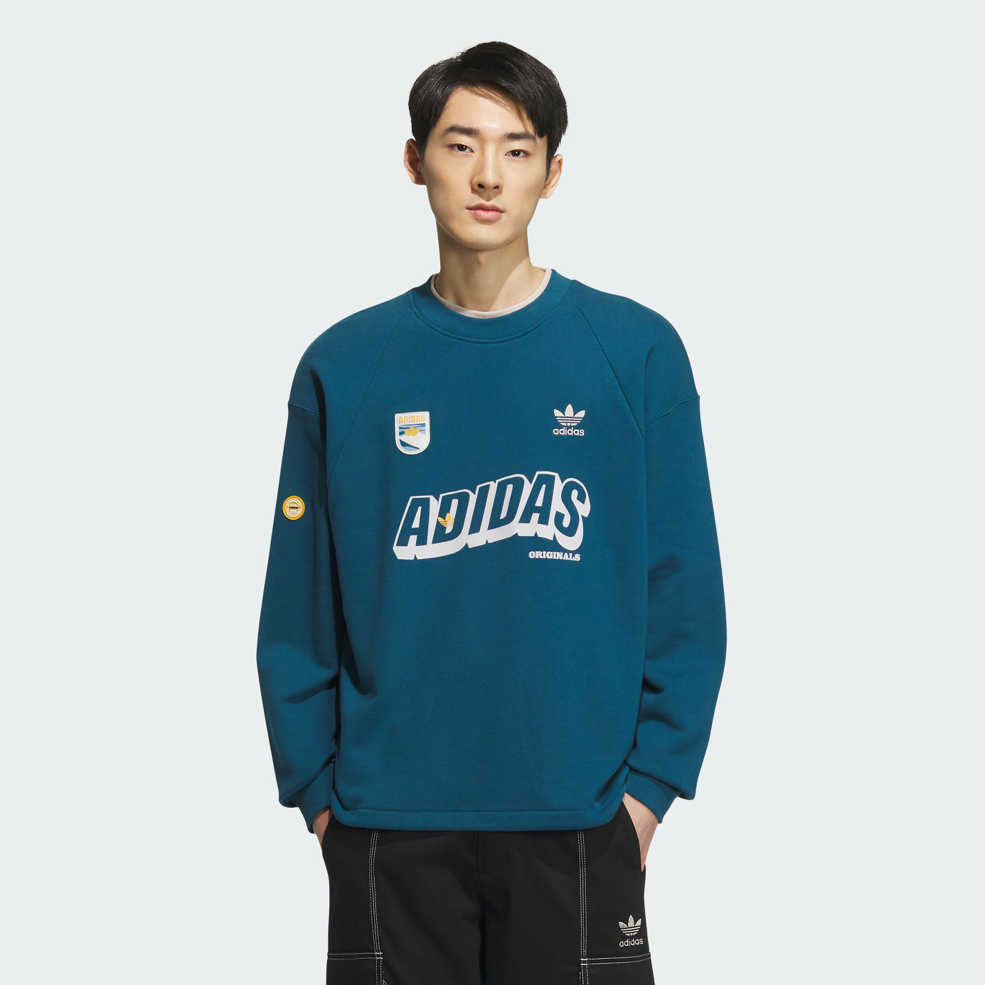 Adidas/阿迪达斯 男子三叶草运动圆领卫衣套头衫 IN0974