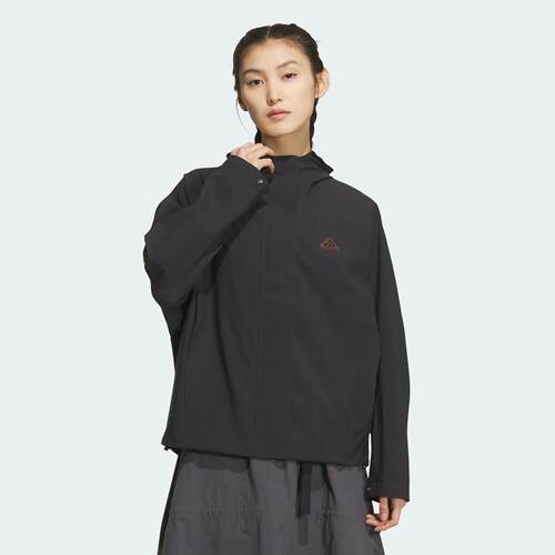 Adidas/阿迪达斯 女子防风防水透湿运动休闲连帽冲锋衣 JJ1090