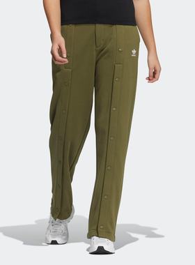 Adidas/阿迪达斯 女子三叶草休闲侧开排扣运动裤 HL9393 (日码)