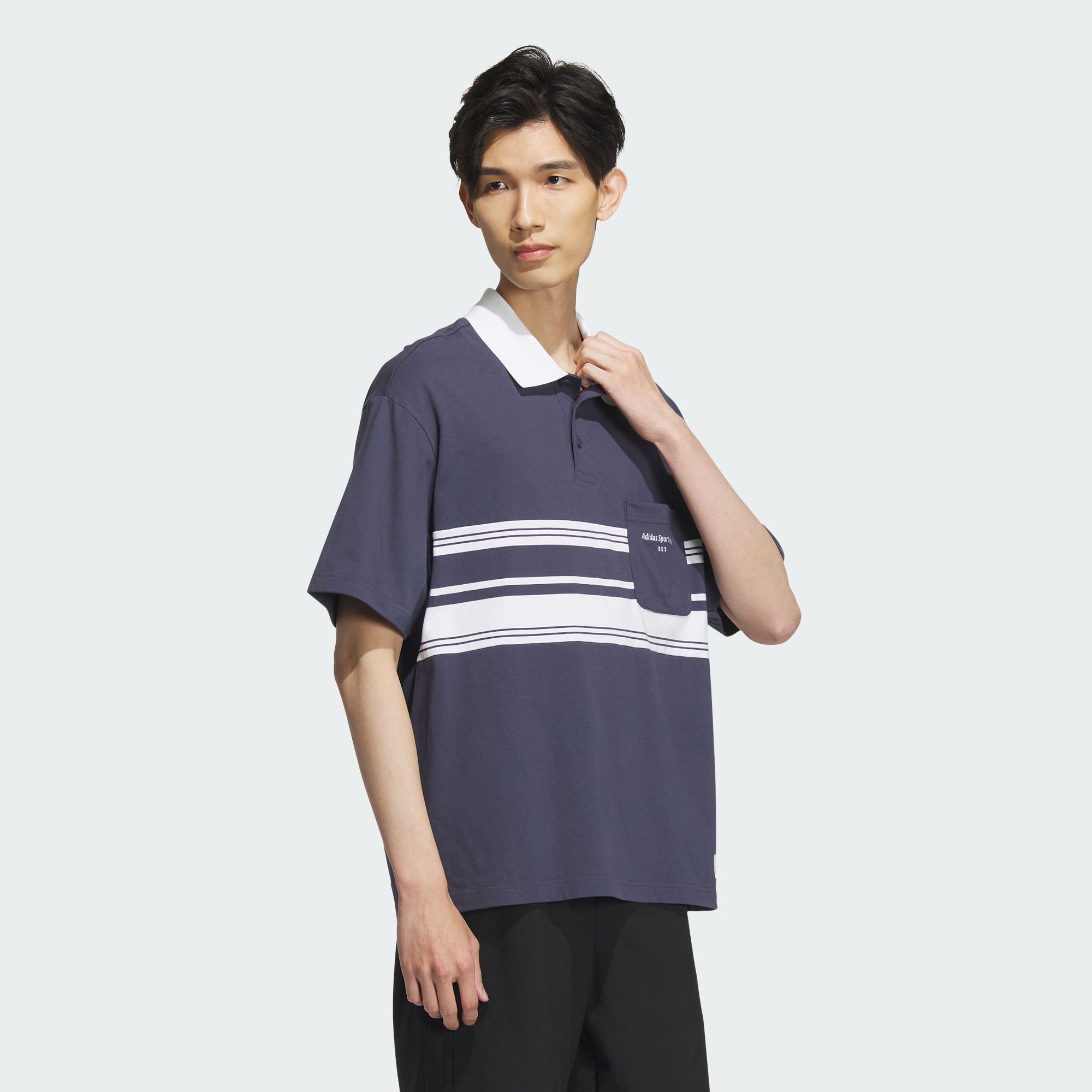 Adidas/阿迪达斯 男子学院风运动休闲短袖翻领POLO衫 IS4945