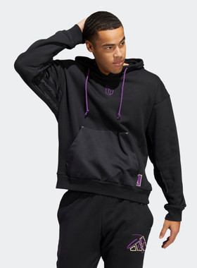 Adidas/阿迪达斯 利拉德男女同款篮球运动连帽卫衣套头衫 HE5464