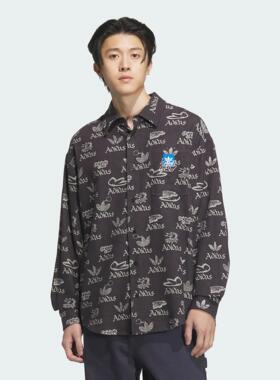Adidas/阿迪达斯 男子三叶草经典运动长袖翻领衬衫 JN1663