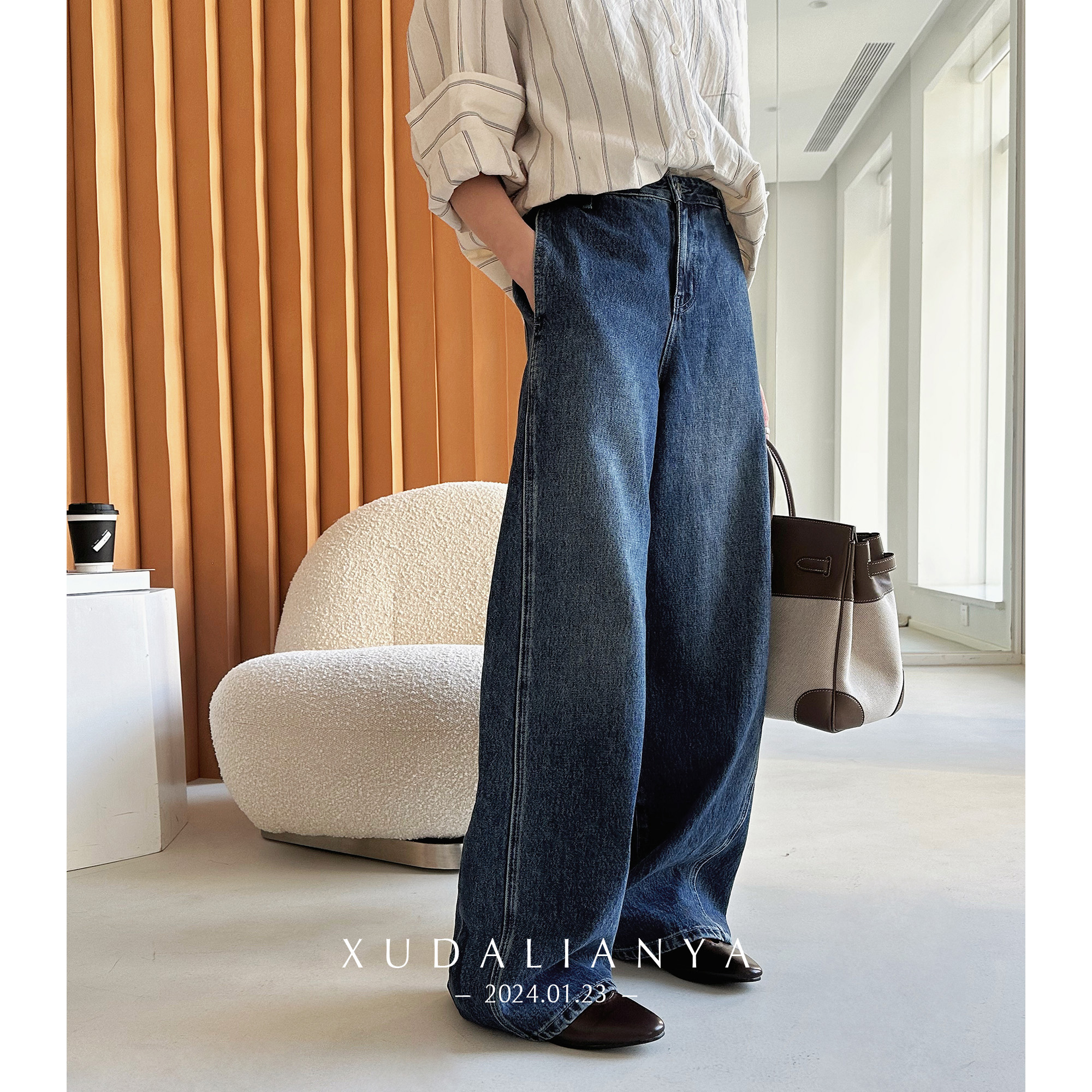 新疆长绒棉镰刀分割直筒牛仔