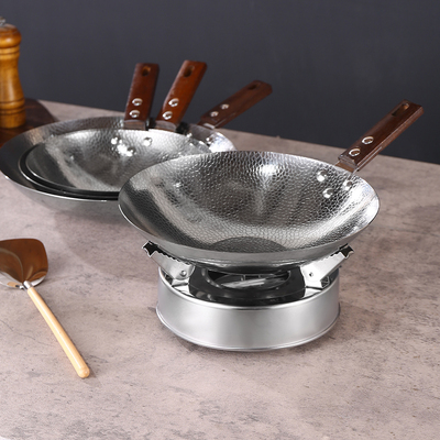 不锈钢网红湘菜小炒肉锅辣椒炒肉专用锅干锅锅仔酒精炉火锅酒吧鼎