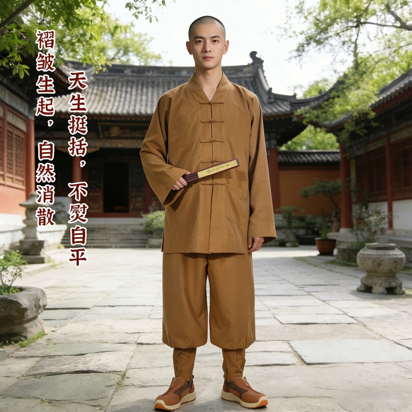 真如界男春季禅修短褂免绑腿