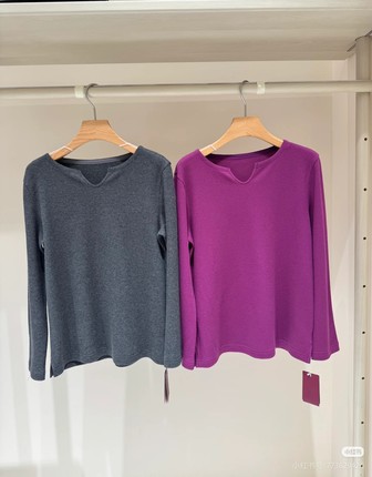 ZUC国内专柜正品代购25春4休闲华夫格小V领长袖T恤C251TS08原895