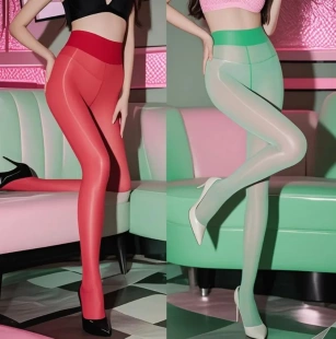 60D油光光腿连裤 极光黑肤色 袜马油袜丝滑油亮女打底裤