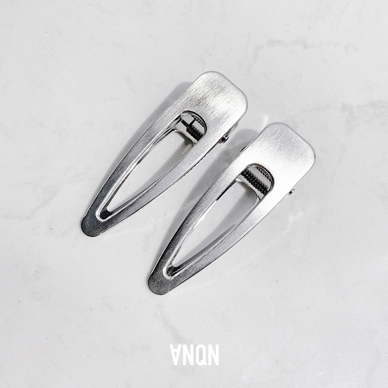 anyquestion/亮银拉丝金属 发夹鸭嘴夹