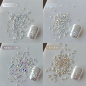 gaoy戈雅爆闪迷你小号平底菱形锆石钻美甲饰品拼接麦穗透底雪花钻