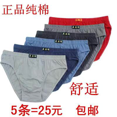 纯棉内裤男士三角裤中青年短裤头