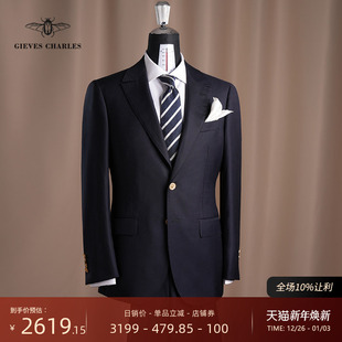 藏蓝进口面料商务休闲金扣西服套装 教父套装 新款 男结婚 Tallia