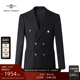 GIEVES CHARLES意大利进口面料双排金扣布雷泽西装 男休闲羊毛西服