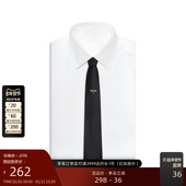 小蜜蜂刺绣手工桑蚕丝真丝领带男黑色礼盒装 GIEVES CHARLES限定版