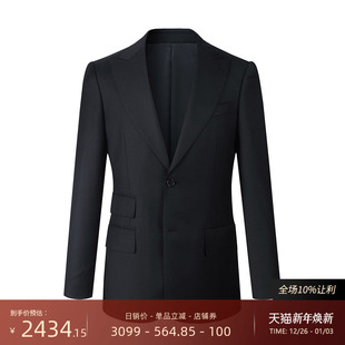 男正装 纯羊毛黑色西服套装 结婚 CHARLES意大利进口面料男士 GIEVES