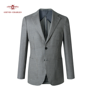 外套 COLOMBO进口羊毛面料千鸟格休闲西服男半里薄款 卓雅系列